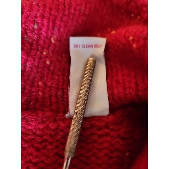 VTG LT Sport Cardigan Southwestern Aztec Shetland Wool Red Stripe Chunky Sz M - Picture 9 of 9